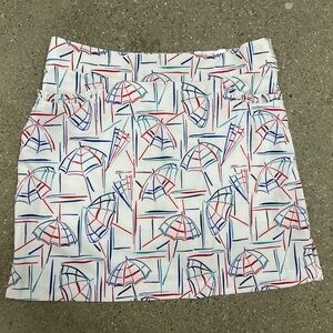 NWT Izod Golf/Tennis Skort red/white/blue umbrella print size 6